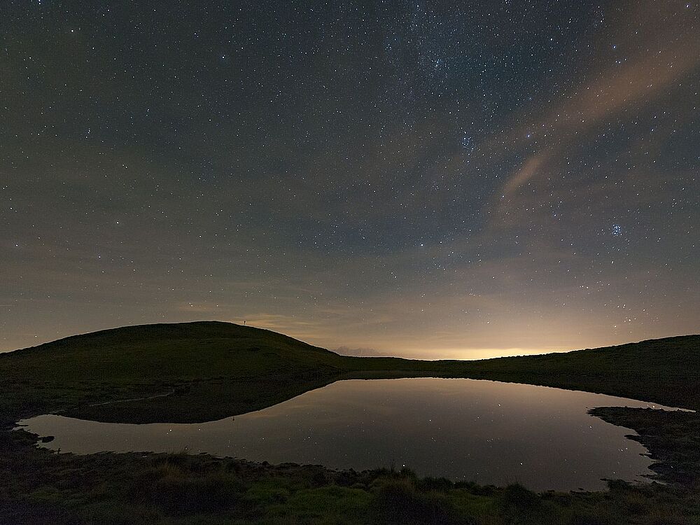 Abstract nocturnal landscape representing a gradually dimming night space